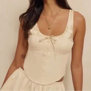 Reformation Evi Linen Corset top